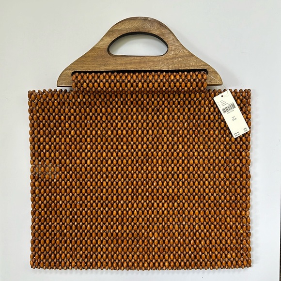 Anthropologie Handbags - Anthropologie Wooden Beaded Tote Bag